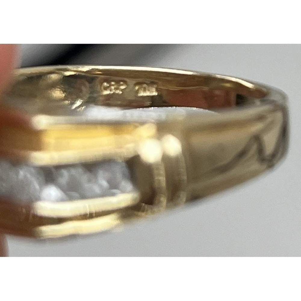 Mens Diamond Ring 10K Yellow Gold DAD Accent Size 9.5‎ Father Birthday 4 Grams - Picture 7 of 10